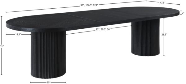 Belinda 90" - 123" Oak Wood Extendable Dining Table