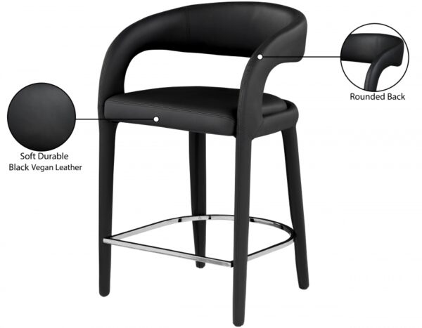 Sylvester Vegan Leather Upholstered Counter Stool