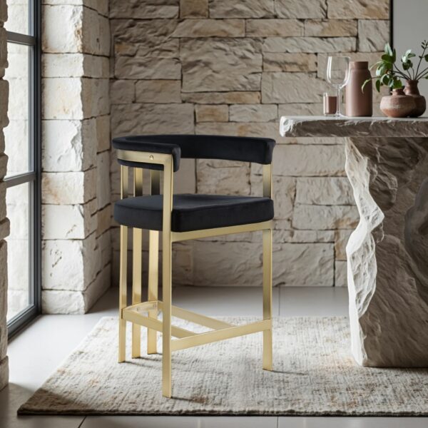 Marcello Velvet Upholstered Counter Stool