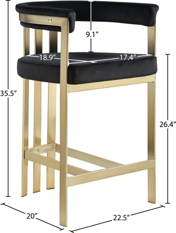 Marcello Velvet Upholstered Counter Stool