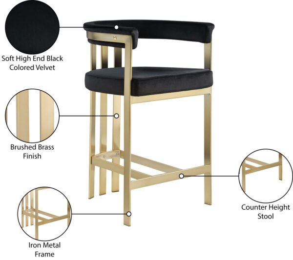 Marcello Velvet Upholstered Counter Stool