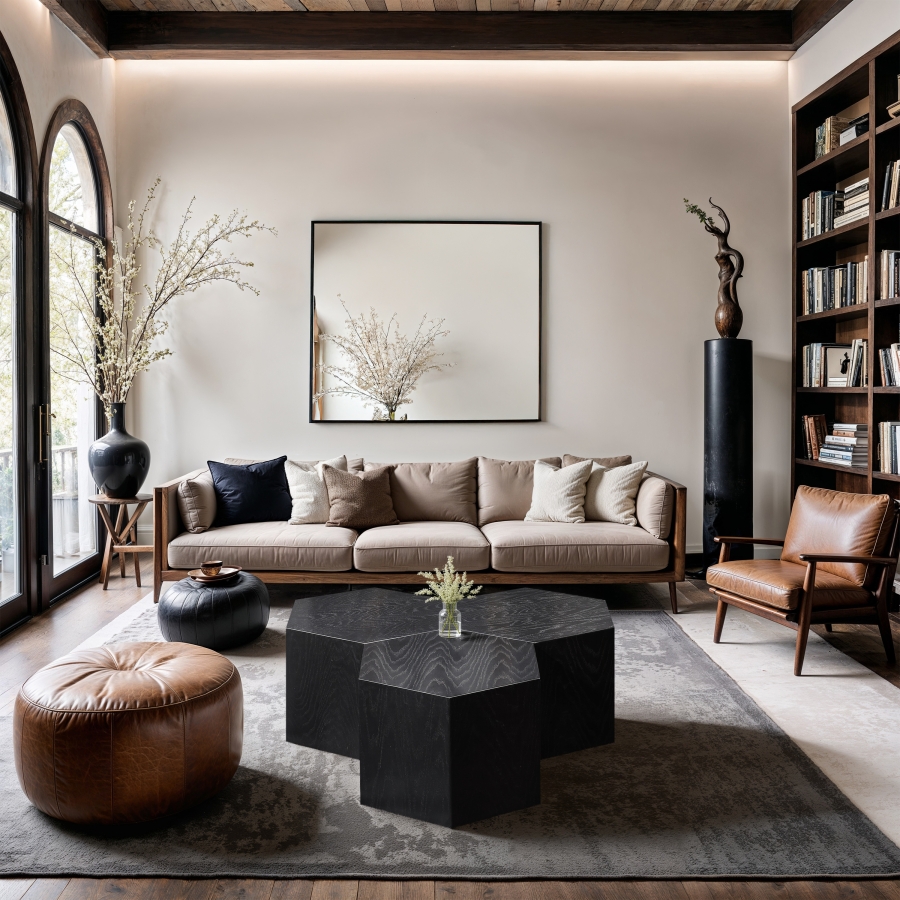 Eternal Oak Wood 3pc. Modular Coffee Table