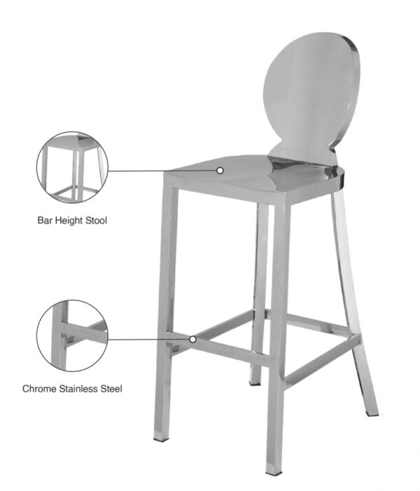 Maddox Chrome Stainless Steel Bar Stool