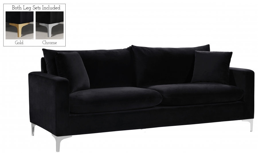 Naomi 81.5" Velvet Upholstered Sofa