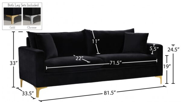 Naomi 81.5" Velvet Upholstered Sofa