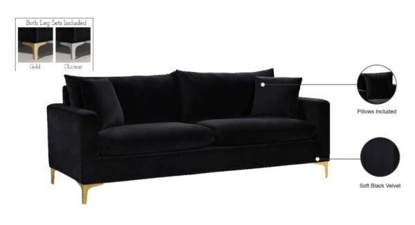 Naomi 81.5" Velvet Upholstered Sofa