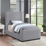 Oliver Boucle Fabric Upholstered Bed
