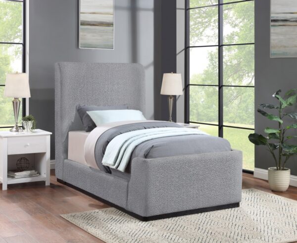 Oliver Boucle Fabric Upholstered Bed
