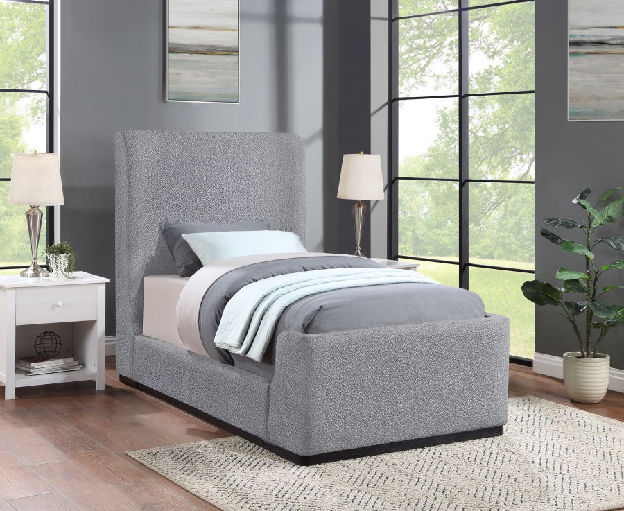 Oliver Boucle Fabric Upholstered Bed
