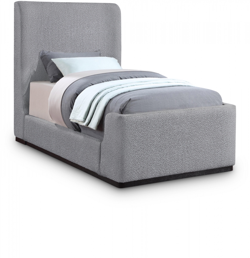 Oliver Boucle Fabric Upholstered Bed