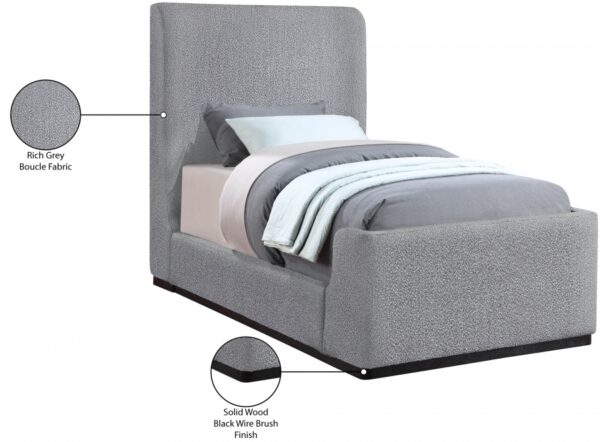 Oliver Boucle Fabric Upholstered Bed