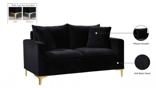 Naomi 58" Velvet Upholstered Loveseat