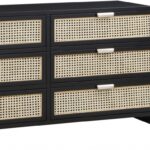 Sage Solid Wood And Natural Cane Wood Dresser