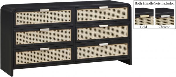 Sage Solid Wood And Natural Cane Wood Dresser