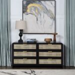 Sage Solid Wood And Natural Cane Wood Dresser