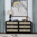 Sage Solid Wood And Natural Cane Wood Dresser