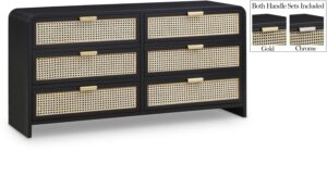 Sage Solid Wood And Natural Cane Wood Dresser
