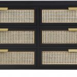 Sage Solid Wood And Natural Cane Wood Dresser