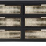 Sage Solid Wood And Natural Cane Wood Dresser
