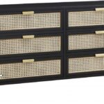 Sage Solid Wood And Natural Cane Wood Dresser