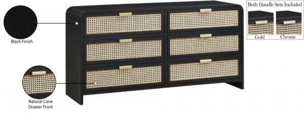Sage Solid Wood And Natural Cane Wood Dresser