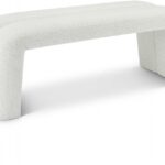 Arc Boucle Fabric Upholstered Bench