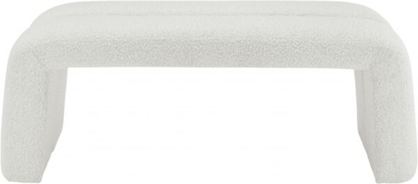 Arc Boucle Fabric Upholstered Bench