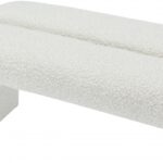 Arc Boucle Fabric Upholstered Bench