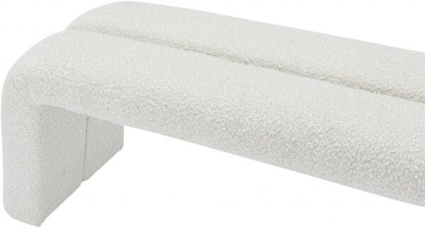 Arc Boucle Fabric Upholstered Bench