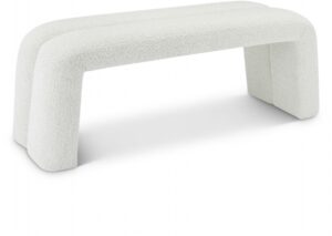 Arc Boucle Fabric Upholstered Bench