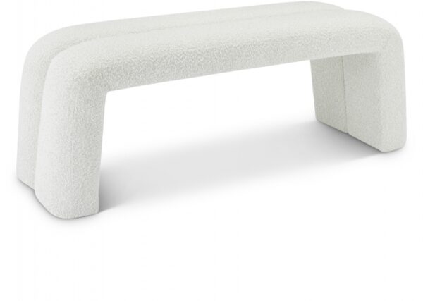Arc Boucle Fabric Upholstered Bench
