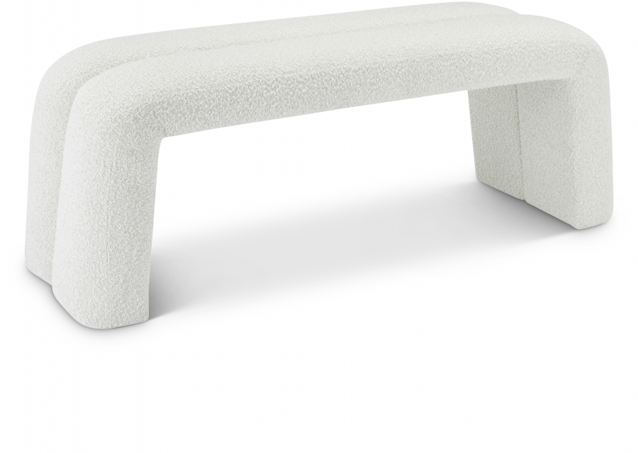 Arc Boucle Fabric Upholstered Bench