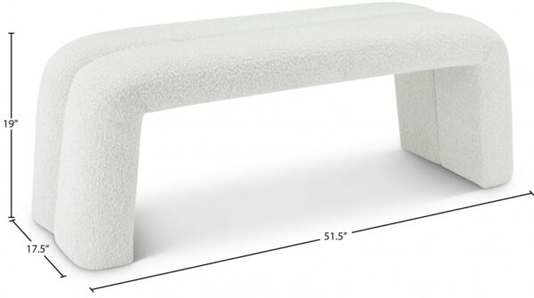 Arc Boucle Fabric Upholstered Bench
