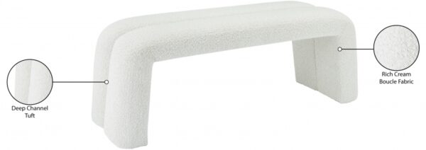Arc Boucle Fabric Upholstered Bench