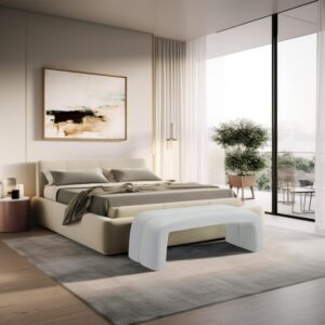 Arc Vegan Leather Upholstered Bench