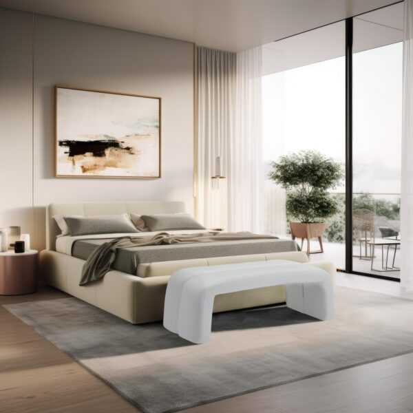 Arc Vegan Leather Upholstered Bench