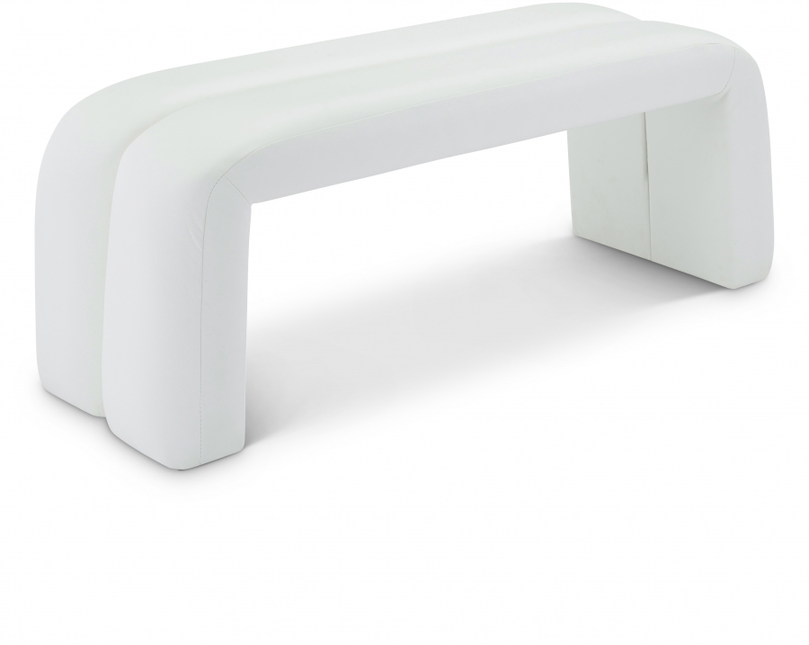 Arc Vegan Leather Upholstered Bench