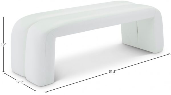 Arc Vegan Leather Upholstered Bench