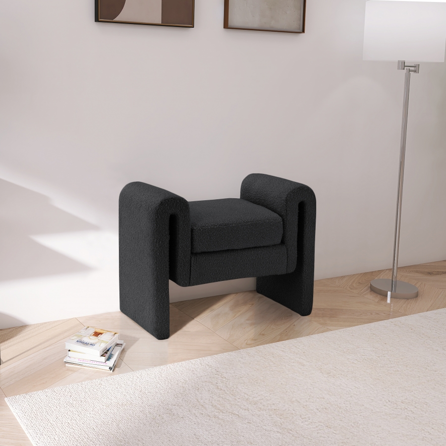 Stylus 31.5" Boucle Fabric Upholstered Bench