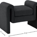 Stylus 31.5" Boucle Fabric Upholstered Bench
