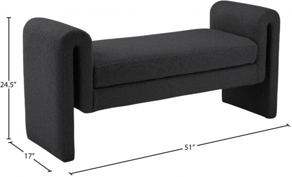 Stylus 51" Boucle Fabric Upholstered Bench