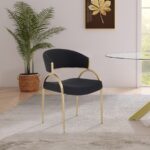 Privet Linen Textured Fabric Upholstered Dining Chair