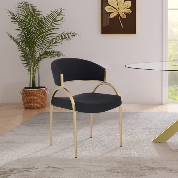 Privet Linen Textured Fabric Upholstered Dining Chair