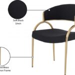 Privet Linen Textured Fabric Upholstered Dining Chair