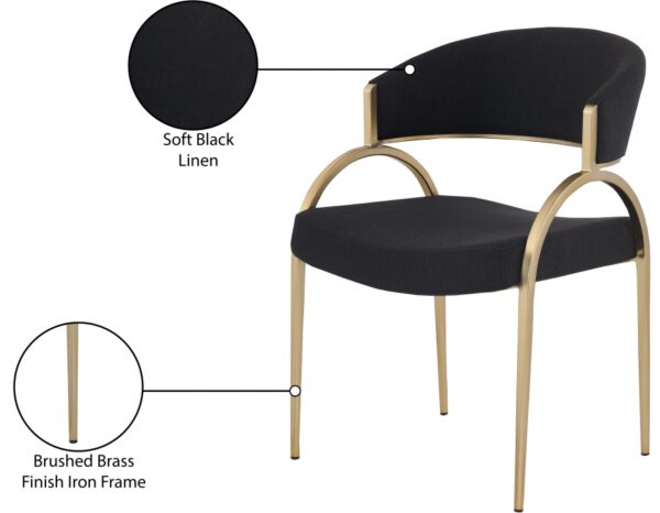 Privet Linen Textured Fabric Upholstered Dining Chair