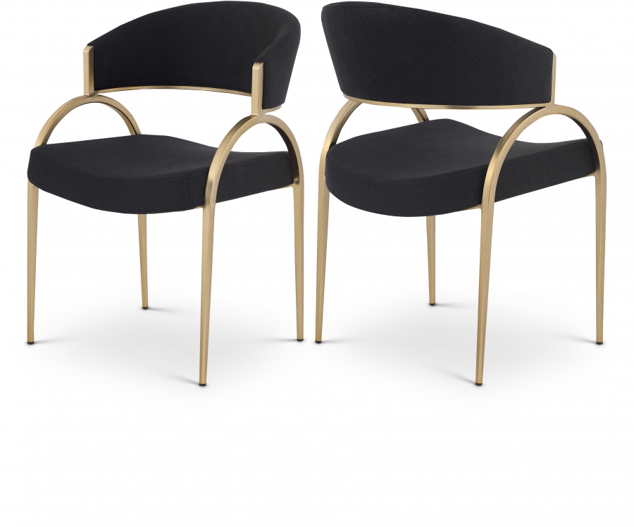Privet Linen Textured Fabric Upholstered Dining Chair