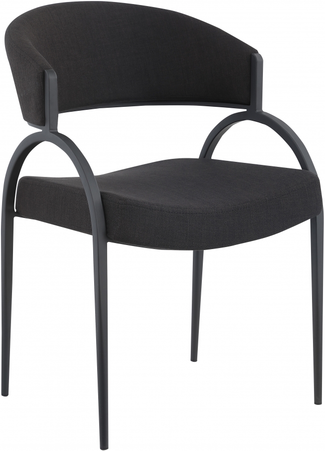 Privet Linen Textured Fabric Upholstered Dining Chair