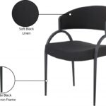 Privet Linen Textured Fabric Upholstered Dining Chair