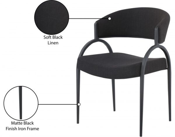 Privet Linen Textured Fabric Upholstered Dining Chair