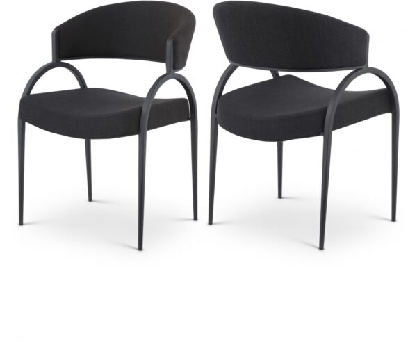 Privet Linen Textured Fabric Upholstered Dining Chair